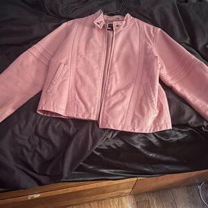 Women's Pink Leather Jacket